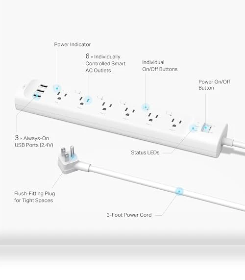 Smart Wi-Fi Power Strip — Power Solutions & Surge Protection, TP-Link