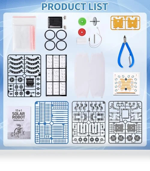 12-in-1 Education Solar Robot Toys — Solar Power, WATUDOU