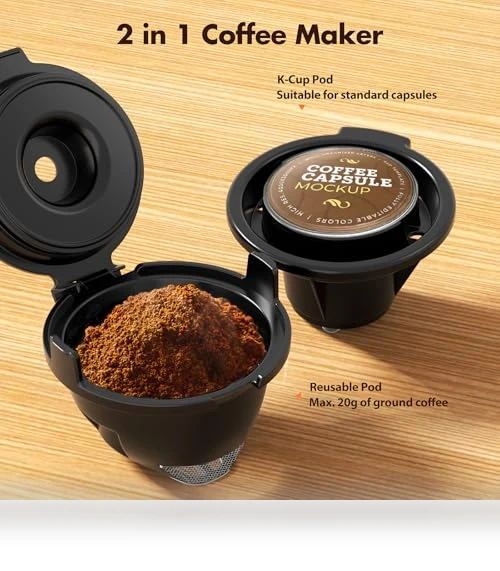 2 in 1 Coffee Machine for K-Cup & Ground Coffee — Brewing Excellence, Electactic