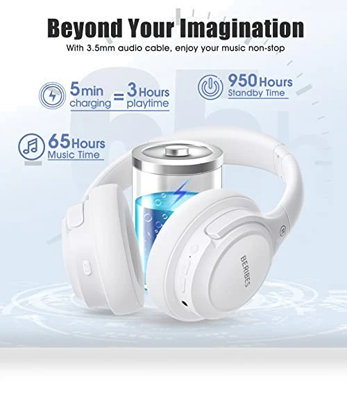 Bluetooth Headphones Over Ear — In-Ear Headphones, BERIBES