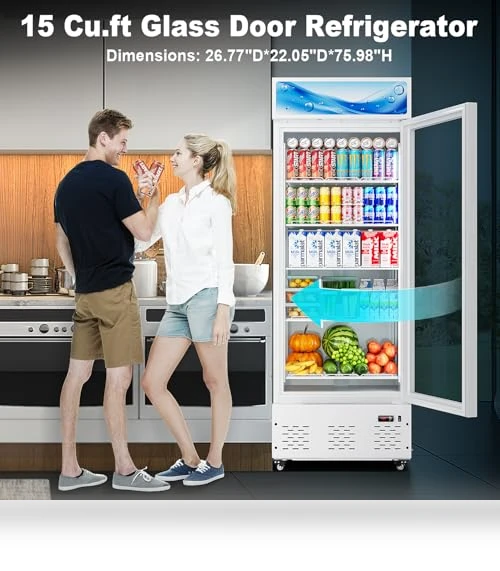 Commercial Beverage Fridge Merchandiser Refrigerator — Drink Coolers, ECEVT