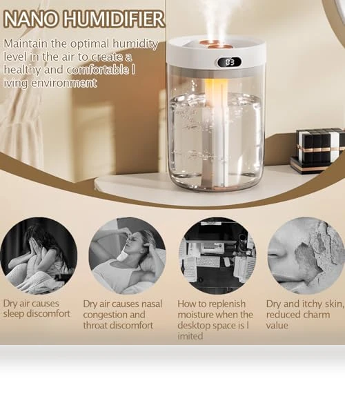 Cool Mist Humidifier with Colorful Breathing Light — Air Moisturizers