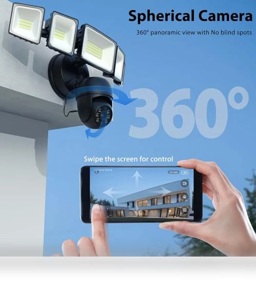 Floodlight Camera Outdoor — Outdoor Security Cameras, iMaihom