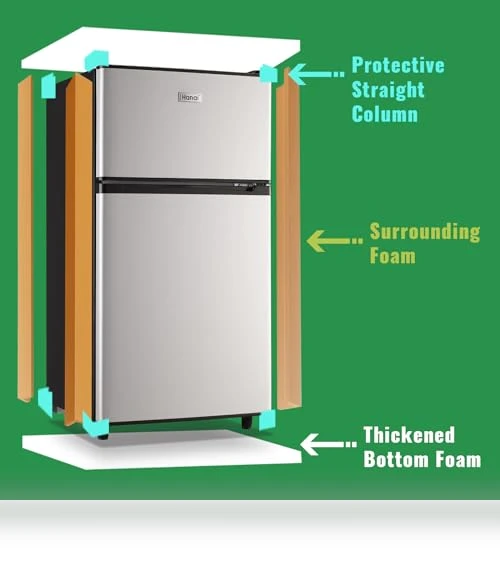 Mini Fridge with Freezer Two Doors Compact Refrigerator — Mini Fridges, WANAI