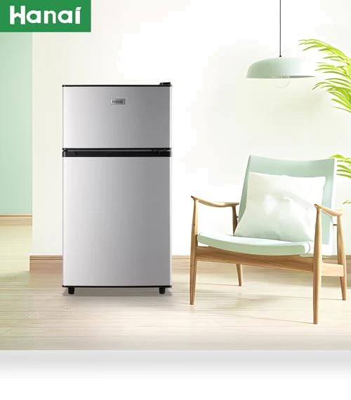 Mini Fridge with Freezer Two Doors Compact Refrigerator — Mini Fridges, WANAI