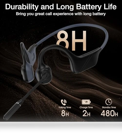 Open-Ear Bone Conduction Headphones with Mic — Over-Ear Headphones, Hostena