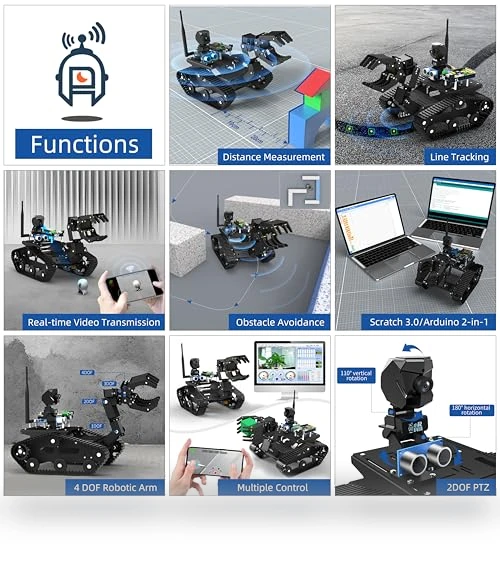 Smart Robot Car Kit with Robotic Arm HD Camera — Robotic Enhancements, XiaoR GEEK