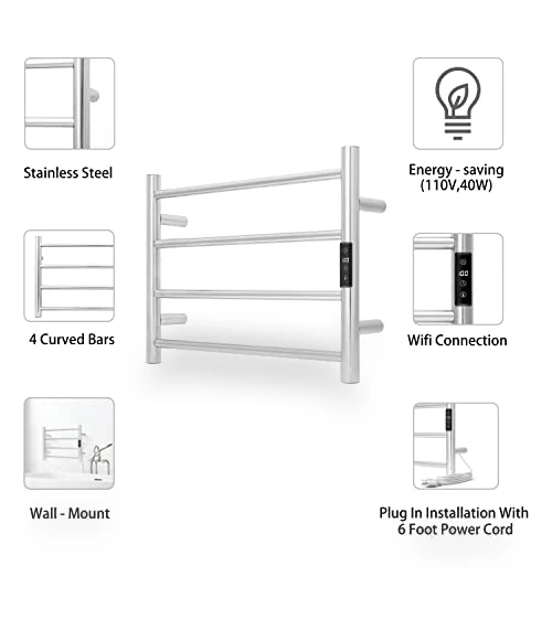 Smart WiFi Towel Warmer Wall Mounted — Towel Warmers, KEG