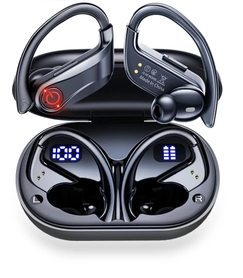 Wireless Bluetooth Earbuds with Earhooks — In-Ear Headphones, EUQQ
