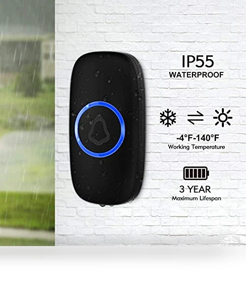 Wireless Doorbell with 2 Buttons — Kits, SECRUI
