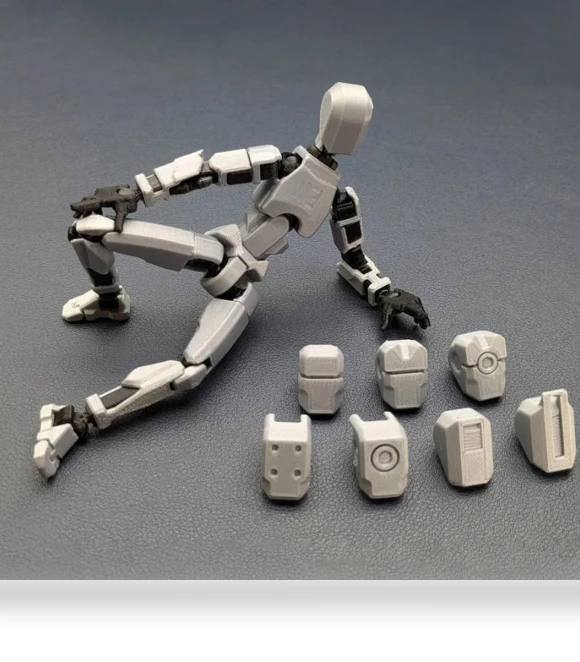 7 подвижных кукольных голов, 3D-печатная голова робота-титана, подвижная подставка — Collectible Statues, lucky66