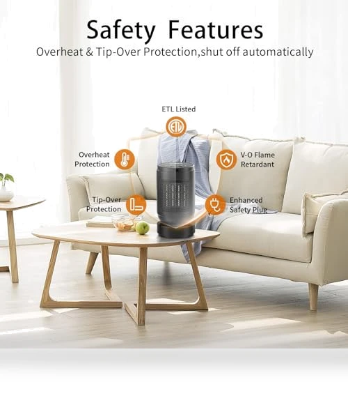 Electric Ceramic Space Heater — Portable Heating Solutions, BOSSIN