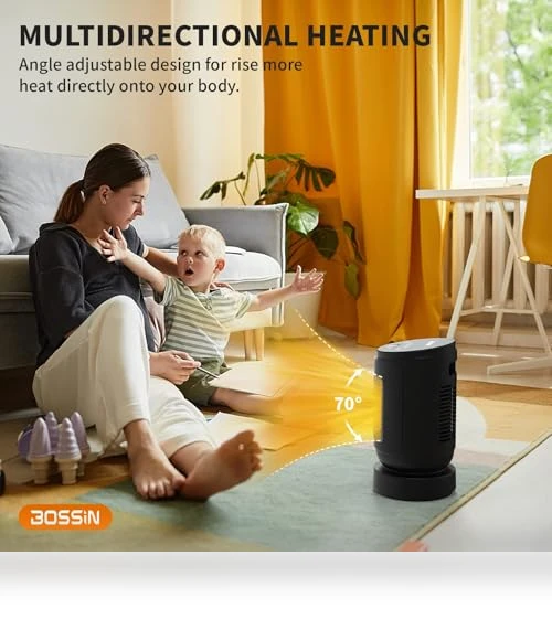 Electric Ceramic Space Heater — Portable Heating Solutions, BOSSIN