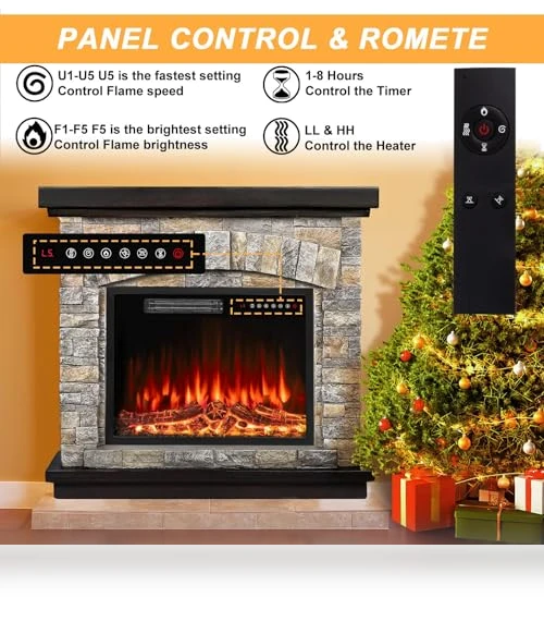 Electric Fireplace with Mantel — Electric Heating Solutions, BOSSIN