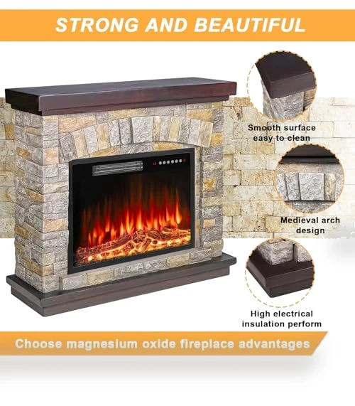 Electric Fireplace with Mantel — Electric Heating Solutions, BOSSIN