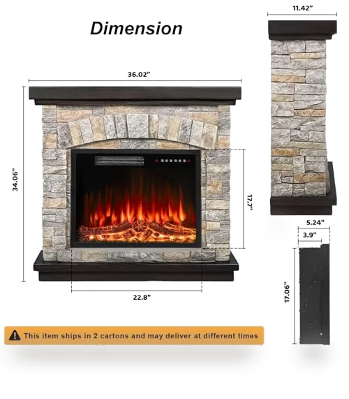 Electric Fireplace with Mantel — Electric Heating Solutions, BOSSIN