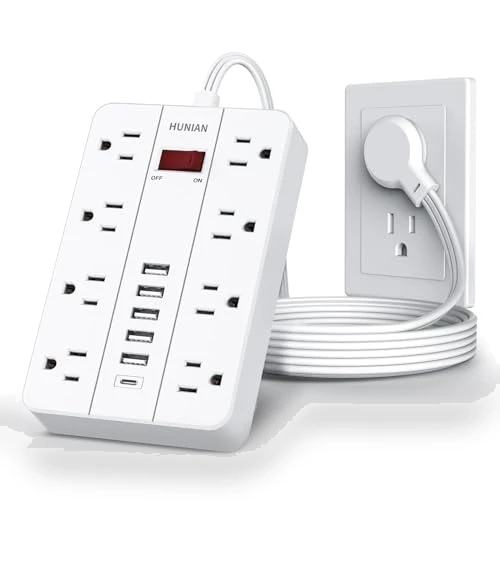 Flat Plug Extension Cord Surge Protector — Power Solutions & Surge Protection, HUNIAN