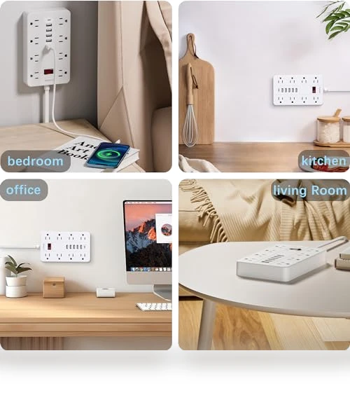 Flat Plug Extension Cord Surge Protector — Power Solutions & Surge Protection, HUNIAN