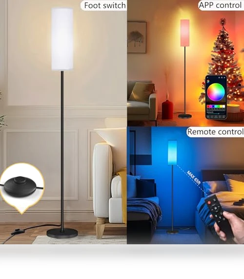 Modern LED Floor Lamp with Remote Control — Standing Lights, Qaubauyt