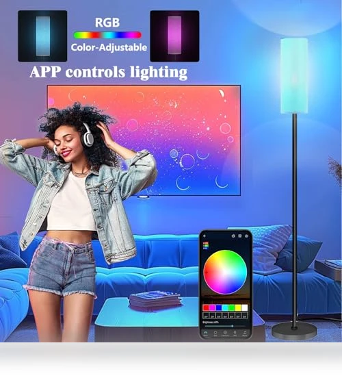Modern LED Floor Lamp with Remote Control — Standing Lights, Qaubauyt