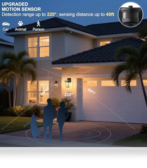 Outdoor Wall Lantern with Motion Sensor — Outdoor Security & Flood Lighting, GOALPLUS