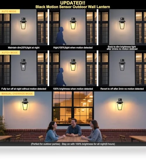 Outdoor Wall Lantern with Motion Sensor — Outdoor Security & Flood Lighting, GOALPLUS
