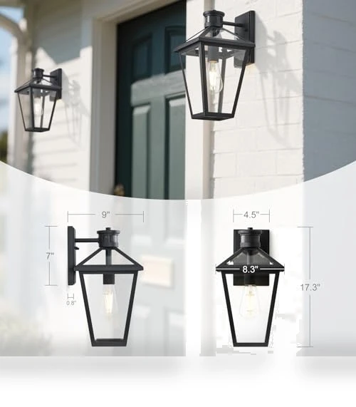 Outdoor Wall Lantern with Motion Sensor — Outdoor Security & Flood Lighting, GOALPLUS