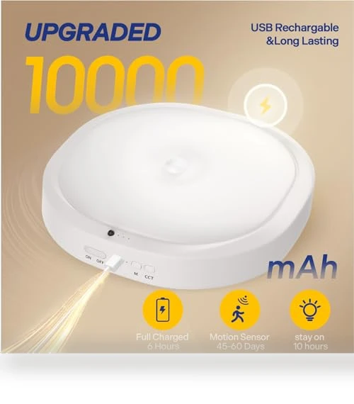 Rechargeable Motion Sensor Ceiling Light — Garden Illumination, KNHUOS