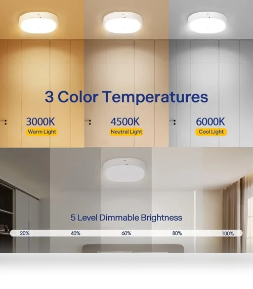Rechargeable Motion Sensor Ceiling Light — Garden Illumination, KNHUOS