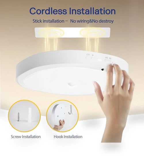 Rechargeable Motion Sensor Ceiling Light — Garden Illumination, KNHUOS