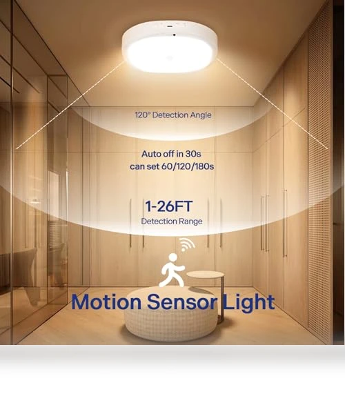 Rechargeable Motion Sensor Ceiling Light — Garden Illumination, KNHUOS