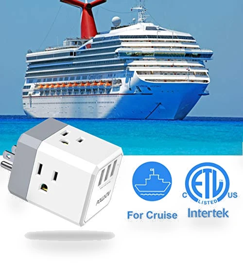 USB Wall Charger and Extender with 3-Way Splitter — Multi-Outlets