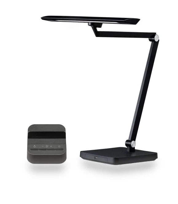 Desk Base Dimmable Handy Remote Smartphone Stand USB Symmetrical Light — Study & Desk Lighting, IRIS OHYAMA