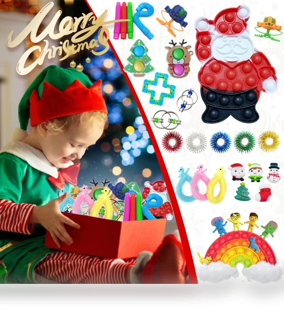 Christmas Silicone Touch Decompression Desktop Puzzle Toy — Executive Desk, Gloves