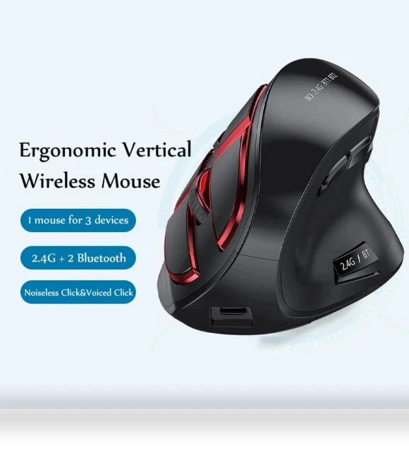 Rechargeable Vertical Bluetooth Mouse — Mouse Pads, SeenDa