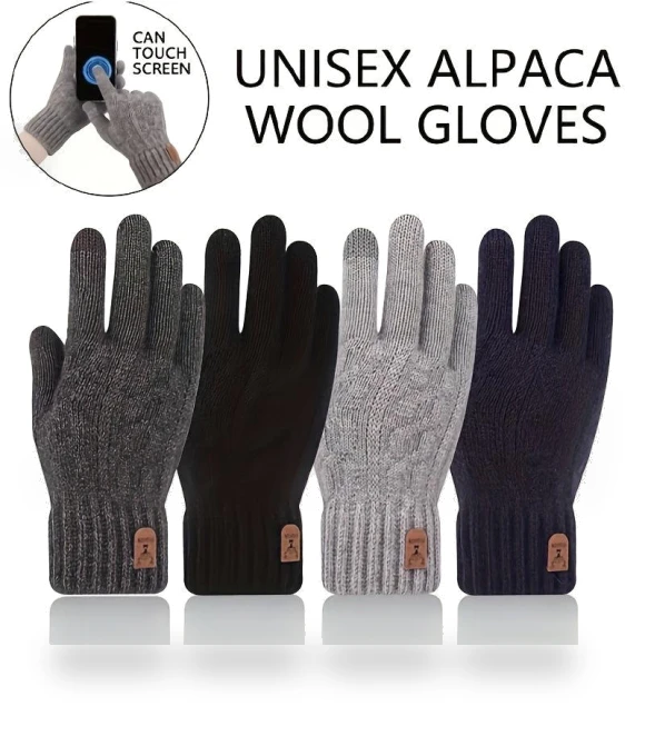 Winter Wool Gloves with Touchscreen — Cold Weather Gloves, Shoes Arena