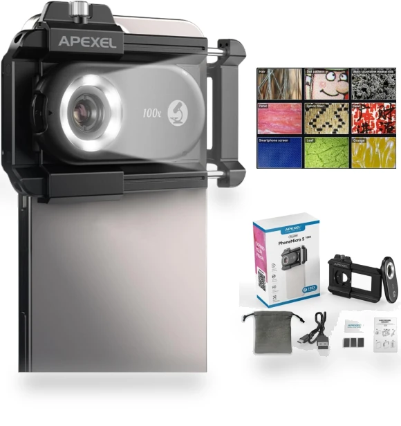 Smartphone Microscope — Lens Attachments, APEXEL