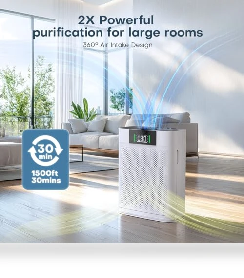 Air Purifier for Large Room — HEPA Air Purifiers, Honeyuan