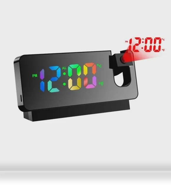 Smart LED Projection Alarm Clock with Temperature and Calendar — Alarms & Clocks, Shoes Arena
