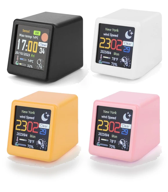 Smart Weather Station Desktop Digital WiFi Clock — Weather Monitoring Clocks, Good Household Items