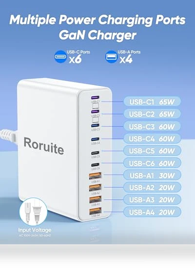 10-Port USB C Charging Station — Chargers, Roruite
