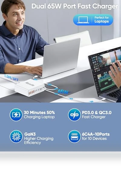 10-Port USB C Charging Station — Chargers, Roruite