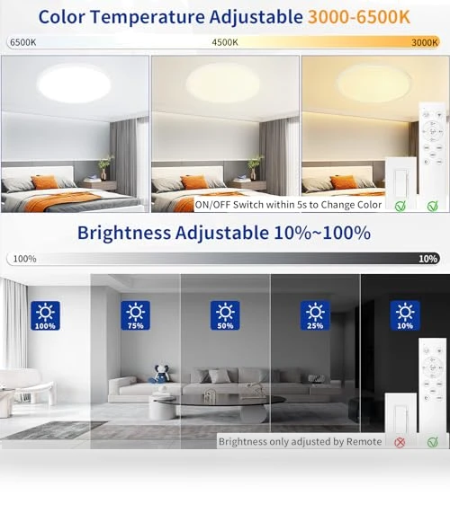 20'' LED Ceiling Light Fixture — Overhead Lighting, Glowall