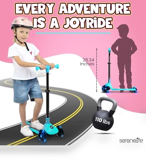 3 Wheel Foldable Kids Scooter — Electric Vehicles, SereneLife