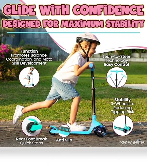 3 Wheel Foldable Kids Scooter — Electric Vehicles, SereneLife