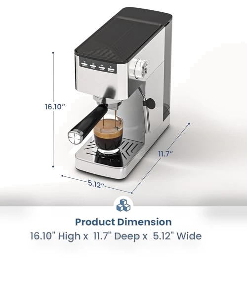 9 Bar Espresso Machine with Steam Frother — Coffee & Espresso Combos, COWSAR