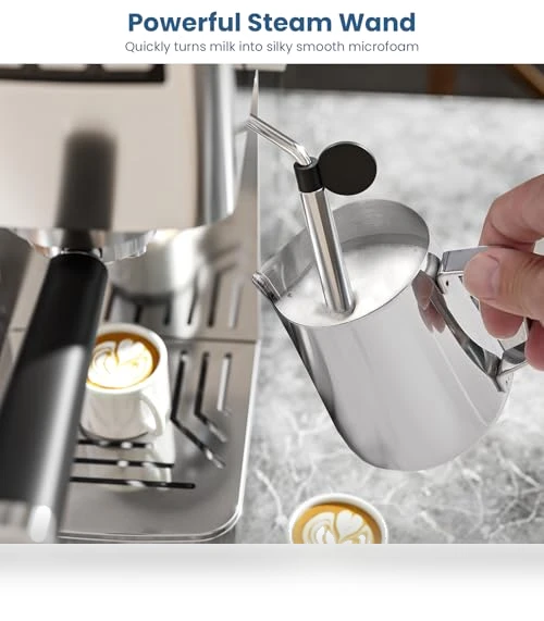 9 Bar Espresso Machine with Steam Frother — Coffee & Espresso Combos, COWSAR