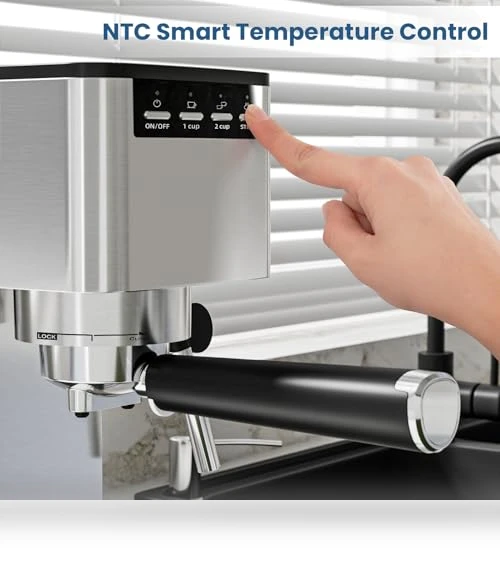 9 Bar Espresso Machine with Steam Frother — Coffee & Espresso Combos, COWSAR