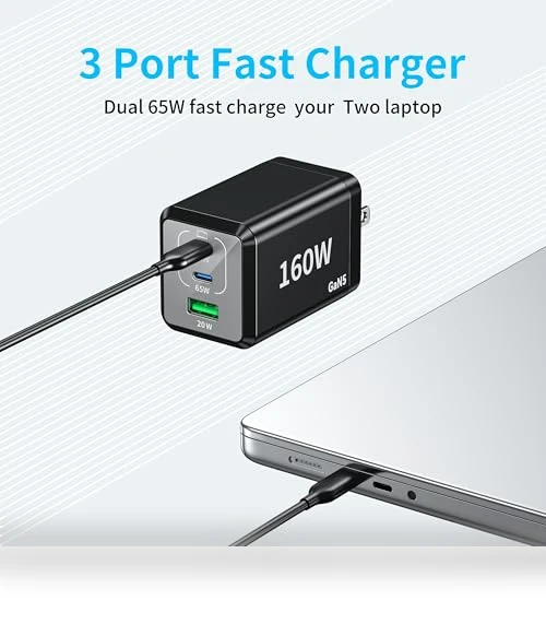 Fast Charger 160W Compact Foldable 3 Port Charging Station — Chargers, shenzhenshiquanshengdamaoyiyouxiangongsi
