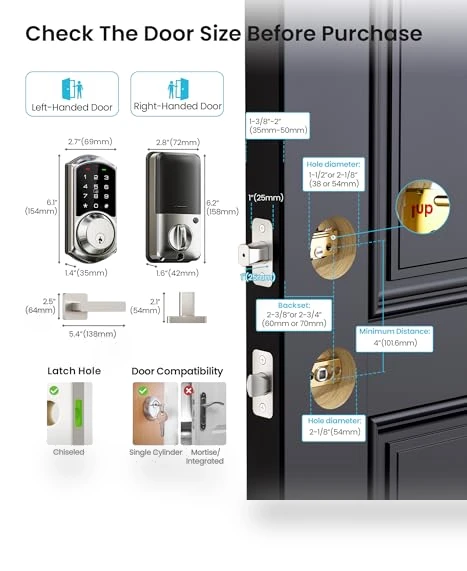 Smart Locks with 2 Lever Handle Set — Smart Home Security, Veise